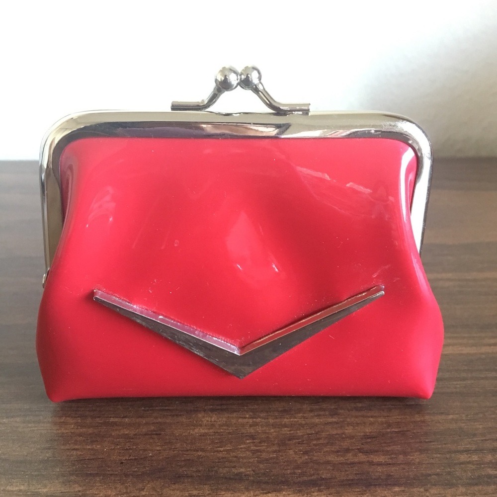 Lux de Ville Red Vinyl Mini Wallet Purse